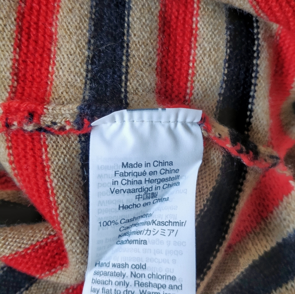 J Crew 100% Cashmere striped round neck jumper - Picture 6 of 7